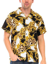 HIDDEN CHEETAH BUTTON DOWN SHIRT