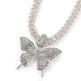 Iced Out Butterfly Necklace Chain