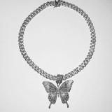 Iced Out Butterfly Necklace Chain