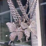 Iced Out Butterfly Necklace Chain