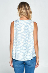Print V-neck Sleeveless Top