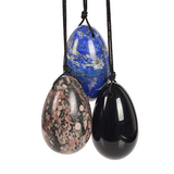 Mixed Drilled Yoni Egg Set, 3 Pieces with Strings