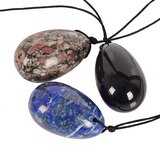 Mixed Drilled Yoni Egg Set, 3 Pieces with Strings