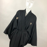 Black Silk Vintage Japanese Kimono