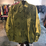 Escada Floral Green Silk Blouse