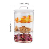 3-layer Stacking Glass Jar Container Set With Bamboo or Glass Lid