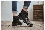 Casual Motorcycle Ankle Lace-Up Boots