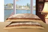 Gold Luxury Silk Satin Jacquard Duvet Cover 4 piece Bedding Set