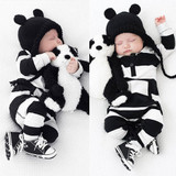 Black and White Onesie Rompers for Baby Girls and Boys