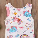 Cute Animals Sleeveless Romper for Baby Girls