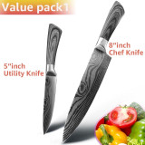 Stainless Steel Utility Santoku Cleaver Chef Knife Set Stainless Steel Utility Santoku Cleaver Chef Knife Set
