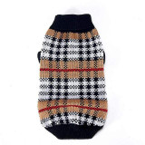 Winter Dog Sweater Warm Turtleneck Solid Plaid Sweaters
