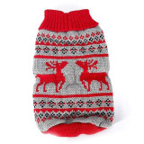Winter Dog Sweater Warm Turtleneck Solid Plaid Sweaters