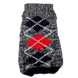 Winter Dog Sweater Warm Turtleneck Solid Plaid Sweaters
