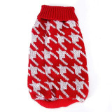 Winter Dog Sweater Warm Turtleneck Solid Plaid Sweaters
