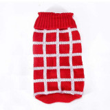 Winter Dog Sweater Warm Turtleneck Solid Plaid Sweaters