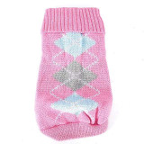 Winter Dog Sweater Warm Turtleneck Solid Plaid Sweaters