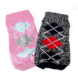 Winter Dog Sweater Warm Turtleneck Solid Plaid Sweaters