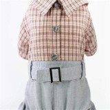 Dog Spring Summer Autumn Plaid Gentle Cotton Shirt