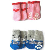 Indoor Dogs Soft Cotton Anti-Slip Knit Weave Warm Sock