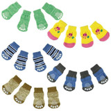 Fashion 4Pcs Cute Puppy Dogs Pet Knits Socks