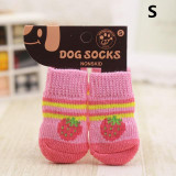 4 Pcs Non-Slip Soft Warm Breathable Dog Socks