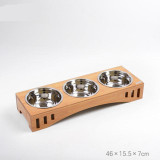 Dog Bowl Bamboo Holder Feeder