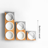 Dog Bowl Bamboo Holder Feeder