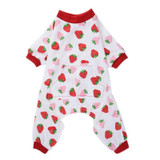 Dog Strawberry Pattern Cotton Pajamas