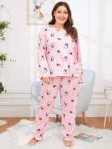 Plus Dog Print Pajama Set