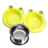 Dog Cat Food Water Double Stainless Steel Bowl