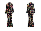 Paisley Print Suit and Pant Set