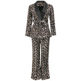 Leopard Print Blazer and Wide Leg Pant Set