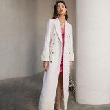 Long Coat with Faux Fur Hem