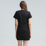 Drawstring V-Neck mini dress