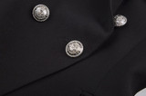 Notched collar Button Sequins Blazer
