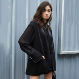 Split Mesh Loose Fit Blazer
