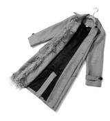 Asymmetric Spliced Feather Lapel Coat