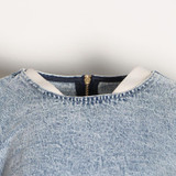 Denim Puff Sleeve High-waist Set
