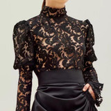 Turtleneck lace blouse