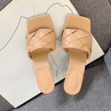 Quilted high-heel mules in colors