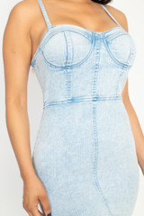 Acid Wash Denim Mini Dress