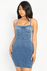 Acid Wash Denim Mini Dress