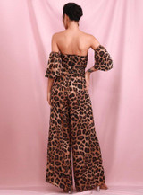 BROOKLYN Leopard sweetheart Flared Jumpsuit