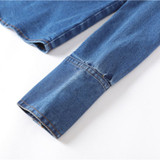 Ruffled Denim long-sleeve shirt