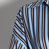 Denim Patchwork Striped Shirt