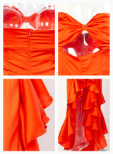 DANCING QUEEN Ruffled Jumpsuit in Orange
