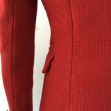Double-breasted wool-blend blazer plaid red