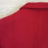 Double-breasted wool-blend blazer plaid red