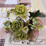 Peony DIY Party Decoration Vintage Silk Artificial Flowers Small Rose Wedding Fake Flowers Festival Supplies Home Decor Bouquet